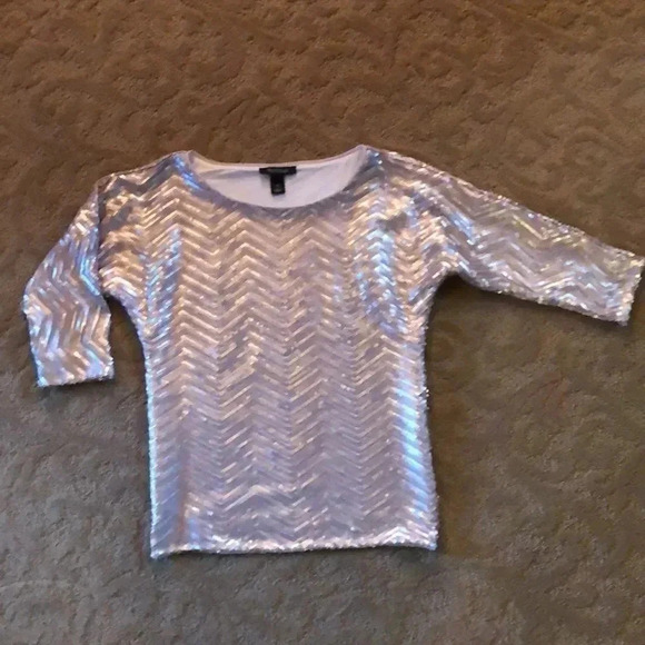 New Year's Eve White House / Black House Sequin shirt Tri-colored sequin party - Picture 4 of 8